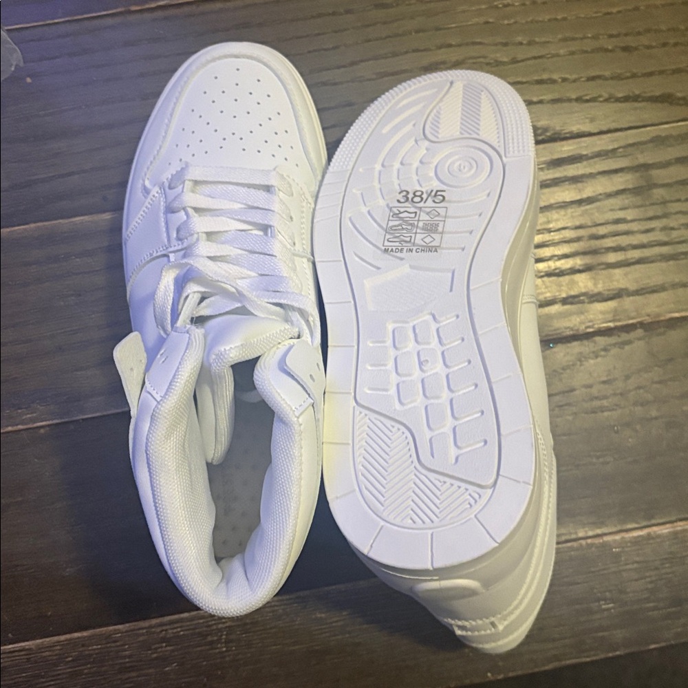 Pretty little thing White High-Top Sneakers - Classic Athletic Style - Picture 5 of 8